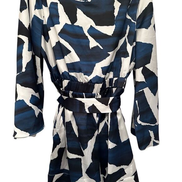 NWT Milly Ocean Puzzle Satin Romper- size L - Picture 5 of 12